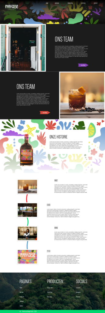 Web paradise rum over ons- portfolio The Artistic Design Studio
